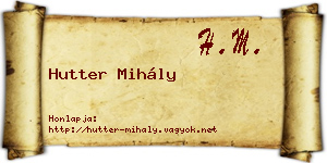 Hutter Mihály névjegykártya